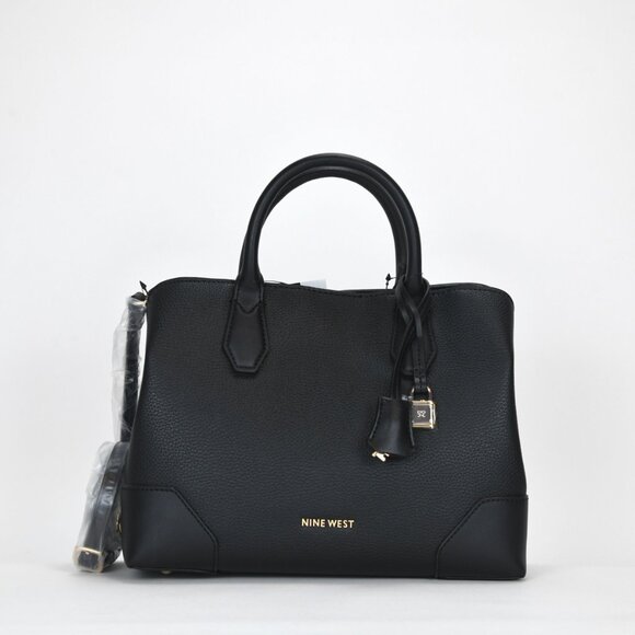 Nine West Brooklyn Jet Set Satchel Bag - Black - Picture 1 of 9